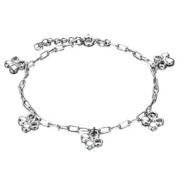 The Queen Of Quality Female Clover Shape Platinum Plating Titanium Anklet