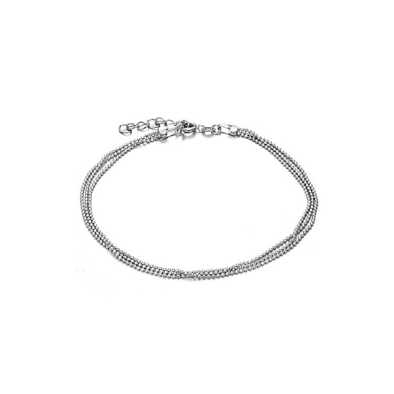 High Quality Female Platinum Plating Titanium Anklet With Beads