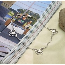 Quality And Quantity Assured Female Butterfly Pattern Platinum Plating Titanium Anklet