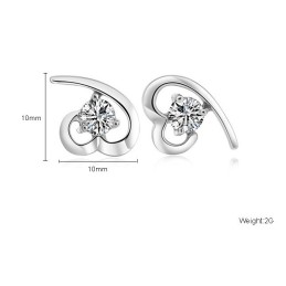 Stable Quality Female Platinum Plating Titanium Earrings With Rhinestone