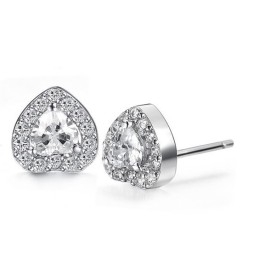 To Enjoy High Reputation At Home And Abroad Female Platinum Plating Titanium Earrings With Diamond