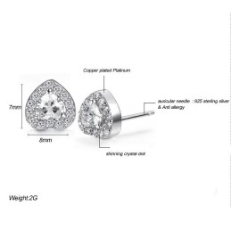To Enjoy High Reputation At Home And Abroad Female Platinum Plating Titanium Earrings With Diamond