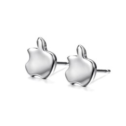 Easy To Use Female Apple Shape Platinum Plating Titanium Earrings