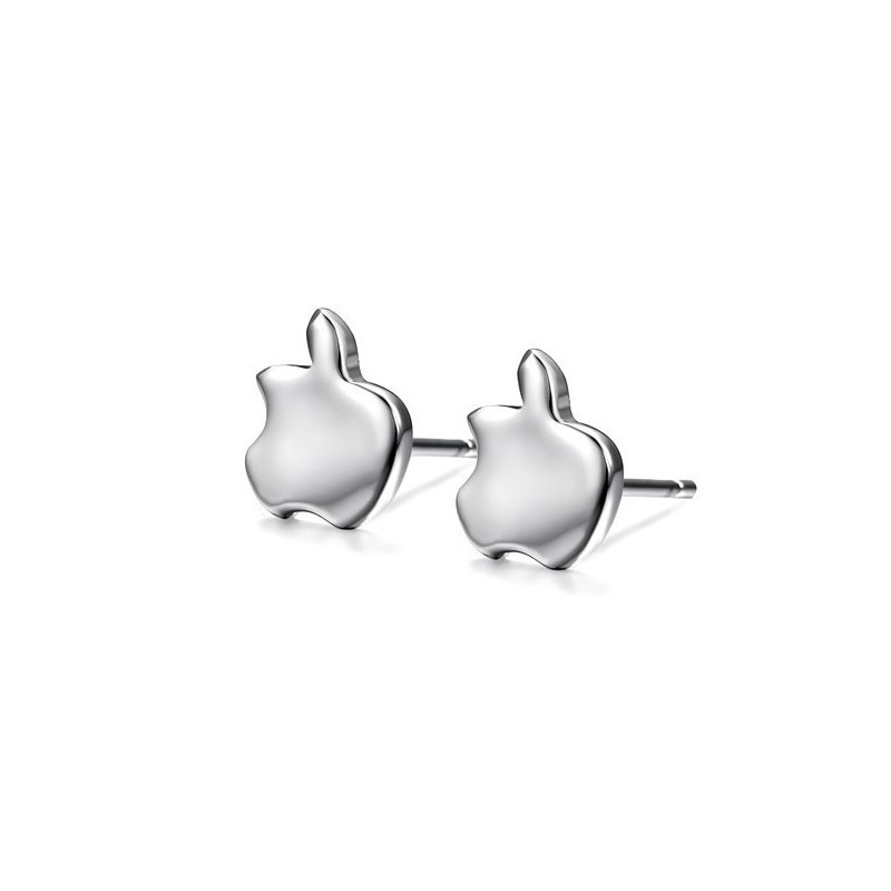 Easy To Use Female Apple Shape Platinum Plating Titanium Earrings Easy To Use Female Apple Shape Platinum Plating Titanium Earrings
