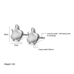 Easy To Use Female Apple Shape Platinum Plating Titanium Earrings