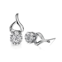 Selling Well All Over The World Female Allergy Free Platinum Plating Titanium Earrings With Diamond