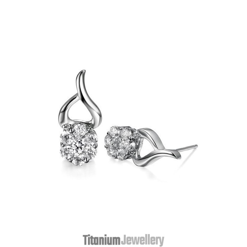 Selling Well All Over The World Female Allergy Free Platinum Plating Titanium Earrings With Diamond Selling Well All Over The World Female Allergy Free Platinum Plating Titanium Earrings With Diamond