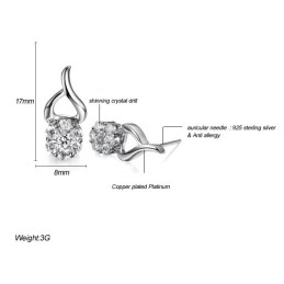 Selling Well All Over The World Female Allergy Free Platinum Plating Titanium Earrings With Diamond