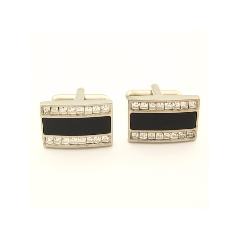 Classics Titanium And Black Plated Oblong Cufflinks Classics Titanium And Black Plated Oblong Cufflinks