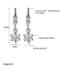 Excellent Quality Female Platinum Plating Titanium Earrings