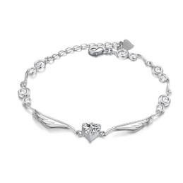 Wide Varieties Female Platinum Plating Titanium Bracelet With Diamond