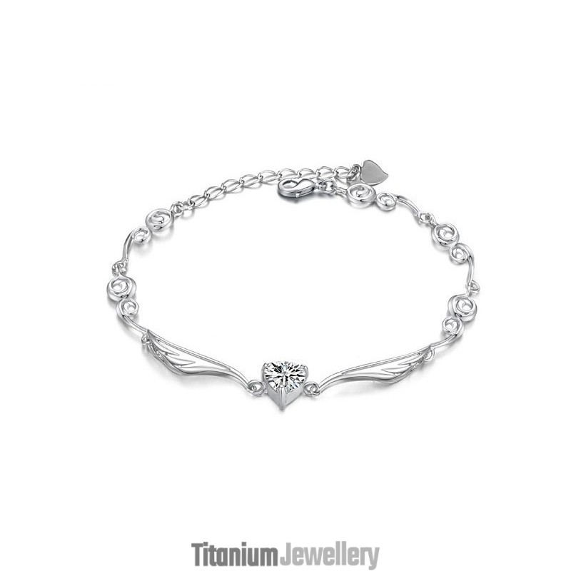 Wide Varieties Female Platinum Plating Titanium Bracelet With Diamond Wide Varieties Female Platinum Plating Titanium Bracelet With Diamond