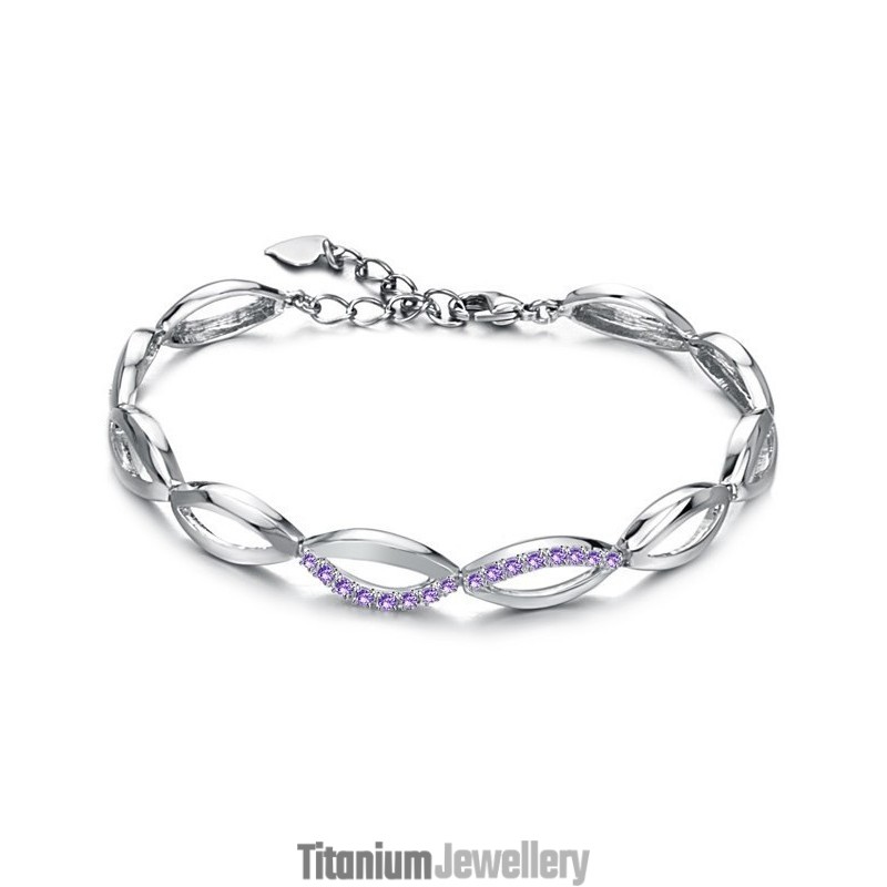 Complete In Specifications Female Platinum Plating Titanium Bracelet With Diamond Complete In Specifications Female Platinum Plating Titanium Bracelet With Diamond