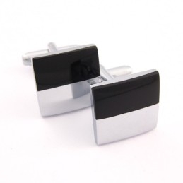 Titanium And Black Plated Square Cufflinks