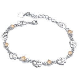Easy To Use Female Sweetheart Platinum Plating Titanium Bracelet