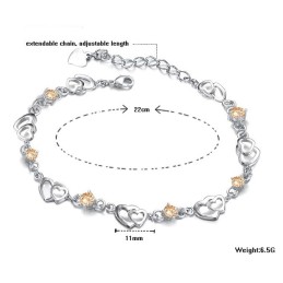 Easy To Use Female Sweetheart Platinum Plating Titanium Bracelet
