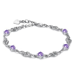 Excellent Quality Female Hollow Platinum Plating Titanium Bracelet With Diamond
