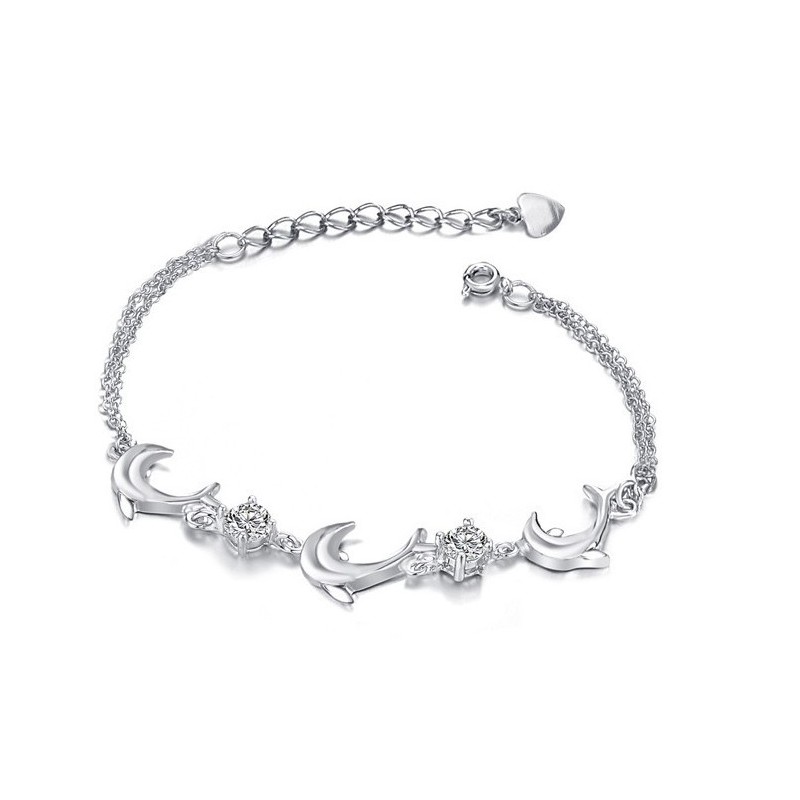 Quality And Quantity Assured Female Dolphin Shape Platinum Plating Titanium Bracelet With Crystal Quality And Quantity Assured Female Dolphin Shape Platinum Plating Titanium Bracelet With Crystal