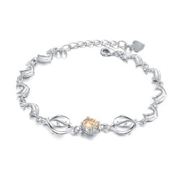 The Queen Of Quality Female Dolphin Shape Platinum Plating Titanium Bracelet