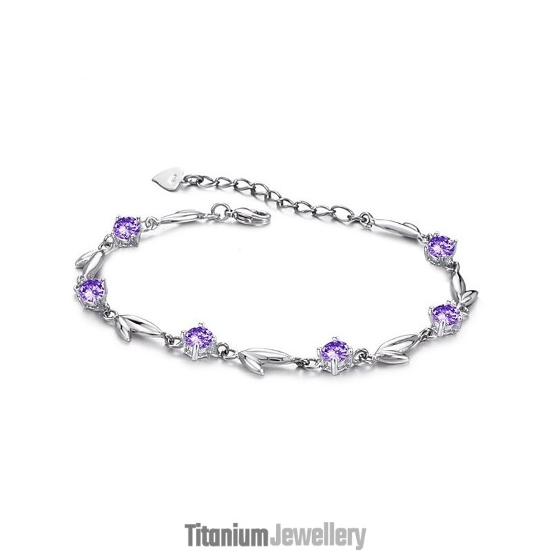 World-Wide Renown Female Purple Platinum Plating Titanium Bracelet With Diamond World-Wide Renown Female Purple Platinum Plating Titanium Bracelet With Diamond
