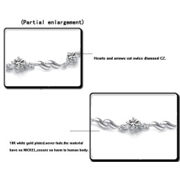 Quality And Quantity Assured Female Purple Platinum Plating Titanium Bracelet With Diamond