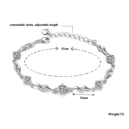 Quality And Quantity Assured Female Purple Platinum Plating Titanium Bracelet With Diamond
