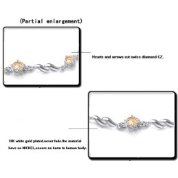 Quality And Quantity Assured Female Purple Platinum Plating Titanium Bracelet With Diamond