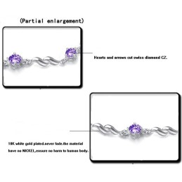 Quality And Quantity Assured Female Purple Platinum Plating Titanium Bracelet With Diamond