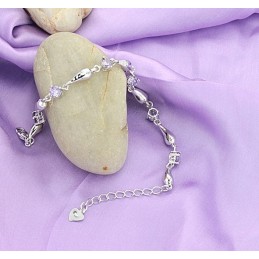 Durable In Use Female Purple Platinum Plating Titanium Bracelet With Diamond