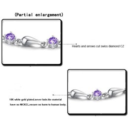 Durable In Use Female Purple Platinum Plating Titanium Bracelet With Diamond
