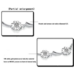 Dependable Performance Female Clover Shape Platinum Plating Titanium Bracelet With Diamond