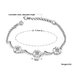 Dependable Performance Female Clover Shape Platinum Plating Titanium Bracelet With Diamond