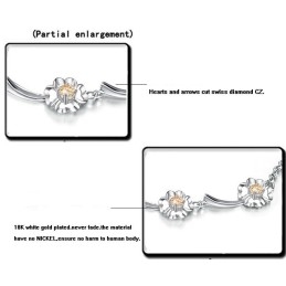 Dependable Performance Female Clover Shape Platinum Plating Titanium Bracelet With Diamond