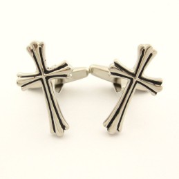 Fashion Titanium Cross Cufflinks