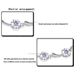 Dependable Performance Female Clover Shape Platinum Plating Titanium Bracelet With Diamond