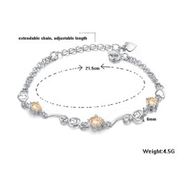 Quality And Quantity Assured Female Platinum Plating Titanium Bracelet With Rhinestone