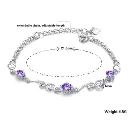 Quality And Quantity Assured Female Platinum Plating Titanium Bracelet With Rhinestone