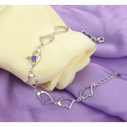 High Quality Female Sweetheart Platinum Plating Titanium Bracelet With Diamond