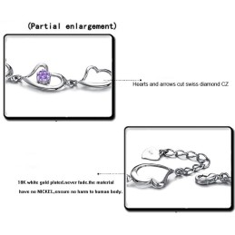 High Quality Female Sweetheart Platinum Plating Titanium Bracelet With Diamond