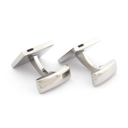 Titanium And Black Enamel Square Cufflinks