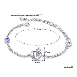Reliable Reputation Female Hollow Platinum Plating Titanium Bracelet With Rhinestone