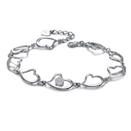 Quality And Quantity Assured Female Sweetheart Platinum Plating Titanium Bracelet With Diamond