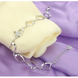 Quality And Quantity Assured Female Sweetheart Platinum Plating Titanium Bracelet With Diamond