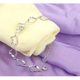 Quality And Quantity Assured Female Sweetheart Platinum Plating Titanium Bracelet With Diamond