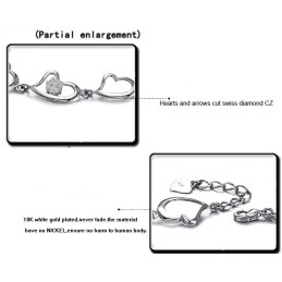 Quality And Quantity Assured Female Sweetheart Platinum Plating Titanium Bracelet With Diamond