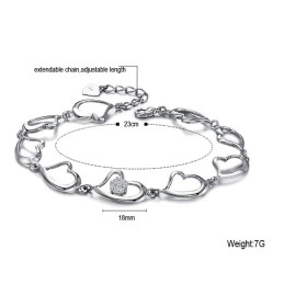 Quality And Quantity Assured Female Sweetheart Platinum Plating Titanium Bracelet With Diamond
