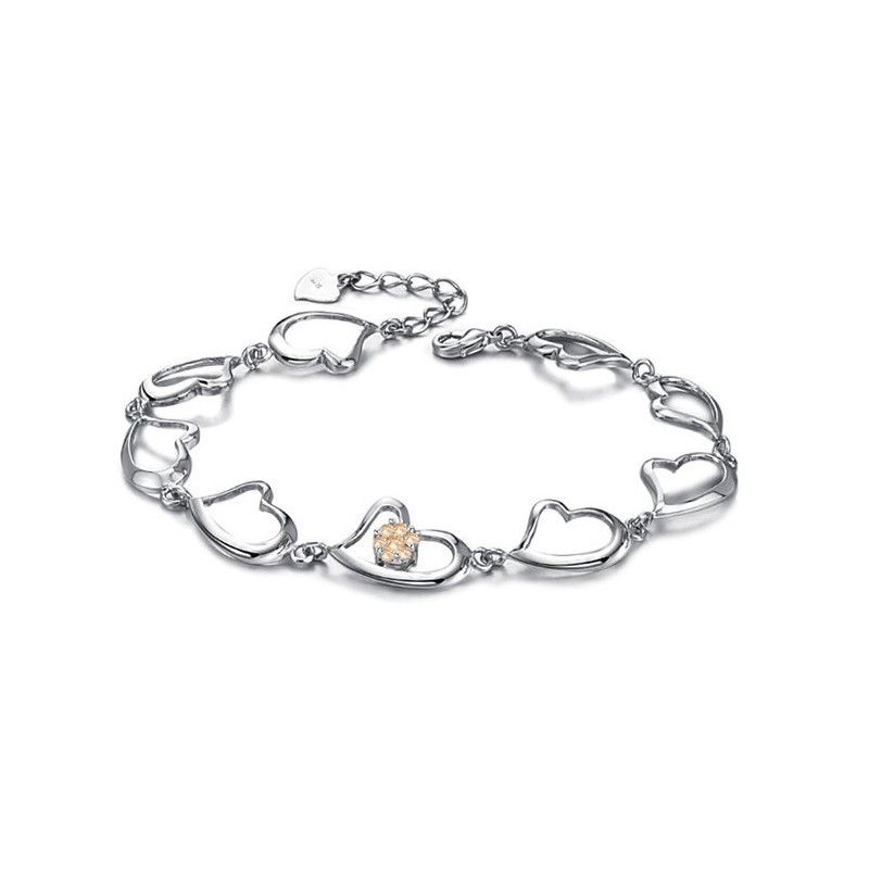 World-Wide Renown Female Sweetheart Platinum Plating Titanium Bracelet With Rhinestone World-Wide Renown Female Sweetheart Platinum Plating Titanium Bracelet With Rhinestone