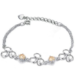 Wide Varieties Female Fade-Proof Platinum Plating Titanium Bracelet