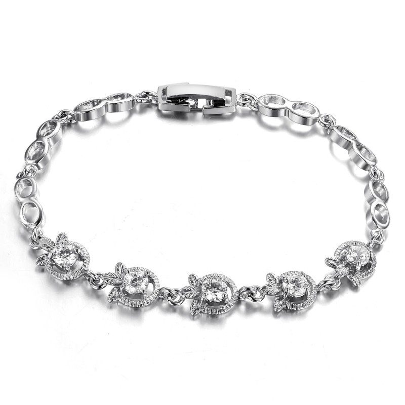 Quality And Quantity Assured Female Clover Shape Platinum Plating Titanium Bracelet Quality And Quantity Assured Female Clover Shape Platinum Plating Titanium Bracelet