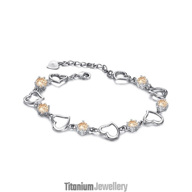 The Queen Of Quality Female Sweetheart Platinum Plating Titanium Bracelet With Diamond The Queen Of Quality Female Sweetheart Platinum Plating Titanium Bracelet With Diamond